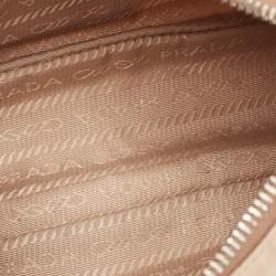 Prada Beige Nylon and Leather Re-Edition 2005 Baguette Bag
