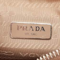 Prada Beige Nylon and Leather Re-Edition 2005 Baguette Bag