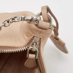 Prada Beige Nylon and Leather Re-Edition 2005 Baguette Bag