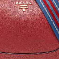 Prada Red Vitello Danio Leather Crossbody Bag