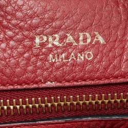Prada Red Vitello Danio Leather Crossbody Bag