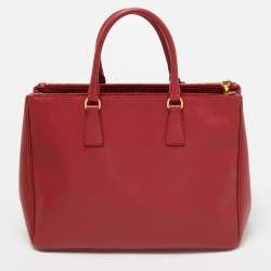 Prada Red Saffiano Leather Large Galleria Tote Bag