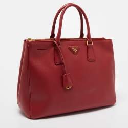 Prada Red Saffiano Leather Large Galleria Tote Bag
