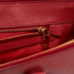 Prada Red Saffiano Leather Large Galleria Tote Bag