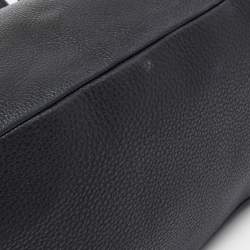 Prada Black Vitello Daino Leather Snap Tote