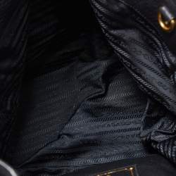 Prada Black Vitello Daino Leather Snap Tote