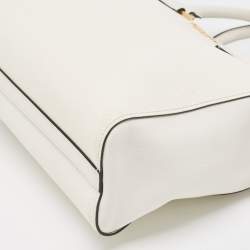 Prada Two Tone Off White Saffiano Lux/Soft Leather Convertible Tote