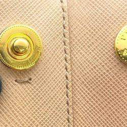 Pre Owned Prada Beige Leather Small Galleria Tote Bag