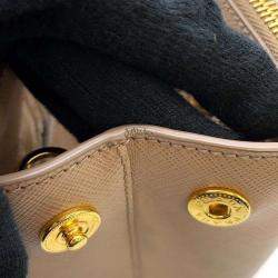 Pre Owned Prada Beige Leather Small Galleria Tote Bag