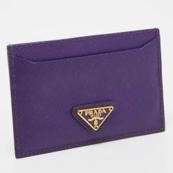 Prada Purple Saffiano Leather Card Holder