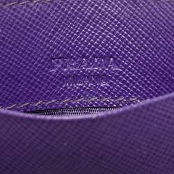 Prada Purple Saffiano Leather Card Holder