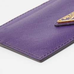 Prada Purple Saffiano Leather Card Holder