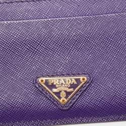 Prada Purple Saffiano Leather Card Holder