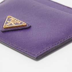 Prada Purple Saffiano Leather Card Holder