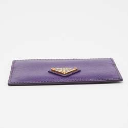 Prada Purple Saffiano Leather Card Holder