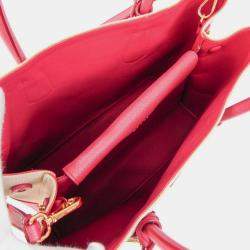 Prada Pink Canvas and Leather Cuir Double Tote Bag