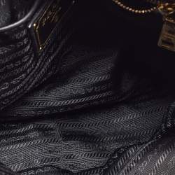 Pre Owned Prada Black Gaufre Nylon and Leather Tote