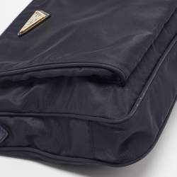 Pre Owned Prada Black Nylon and Leather Logo Crossbody Bag