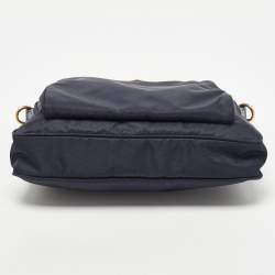 Pre Owned Prada Black Nylon and Leather Logo Crossbody Bag