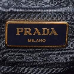 Pre Owned Prada Black Nylon and Leather Logo Crossbody Bag