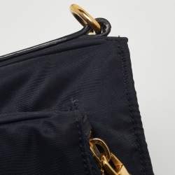 Pre Owned Prada Black Nylon and Leather Logo Crossbody Bag
