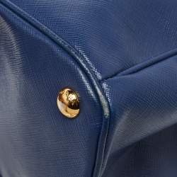 Prada Navy Blue Saffiano Lux Leather Snap Tote