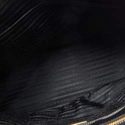 Pre Owned Prada Black Saffiano Leather Medium Galleria Double Zip Tote