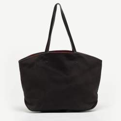 Pre Owned Prada Black Canvas Canapa Dinosaur Tote