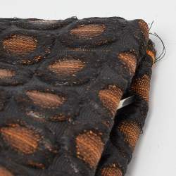 Pre Owned Prada Brown/Beige Embroidered Fabric Frame Clutch 