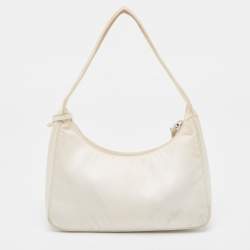 Pre Owned Prada White Nylon Mini Re-Edition 2000 Shoulder Bag