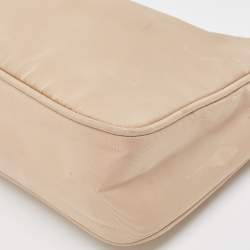 Pre Owned Prada Beige Nylon Mini Re-Edition 2000 Shoulder Bag