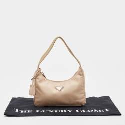 Pre Owned Prada Beige Nylon Mini Re-Edition 2000 Shoulder Bag