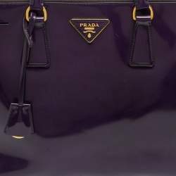 Prada Purple Patent Leather Large Double Zip Tote