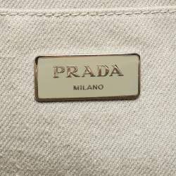 Pre Owned Prada Grey Denim Crystal Embellished Tote