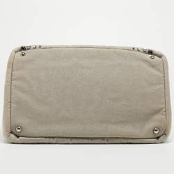 Pre Owned Prada Grey Denim Crystal Embellished Tote