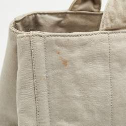 Pre Owned Prada Grey Denim Crystal Embellished Tote