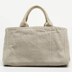 Pre Owned Prada Grey Denim Crystal Embellished Tote