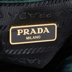 Pre Owned Prada Green Nylon Duet Drawstring Bucket Bag
