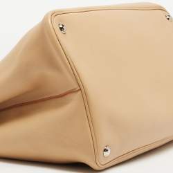 Prada Light Peach Leather Large Double Handle Tote