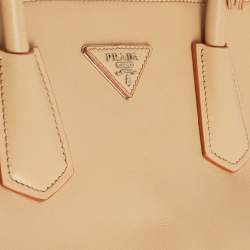 Prada Light Peach Leather Large Double Handle Tote