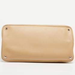 Prada Light Peach Leather Large Double Handle Tote