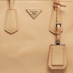 Prada Light Peach Leather Large Double Handle Tote