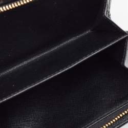 Pre Owned Prada Black Saffiano Leather Lampo Wallet