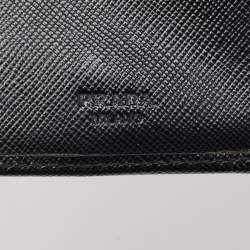 Pre Owned Prada Black Saffiano Leather Lampo Wallet