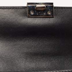 Pre Owned Prada Black Leather Elektra Wallet On Chain