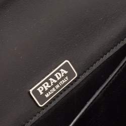 Pre Owned Prada Black Diagramme Leather Cahier Shoulder Bag