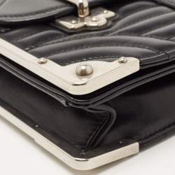Pre Owned Prada Black Diagramme Leather Cahier Shoulder Bag