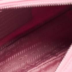 Pre Owned Prada Pink Nylon and Saffiano Leather Re-Edition 2005 Shoulder Bag