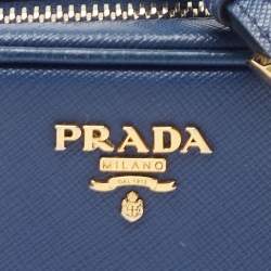 Pre Owned Prada Blue Saffiano Lux Leather Mini Camera Crossbody Bag