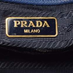 Pre Owned Prada Blue Saffiano Lux Leather Mini Camera Crossbody Bag